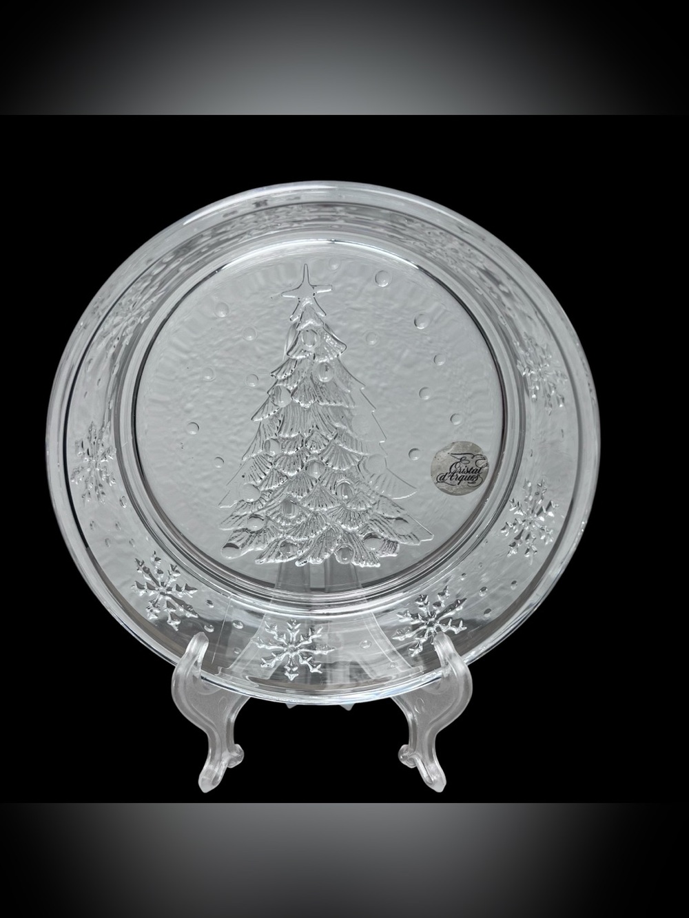 Vintage Cristal d'Arques Christmas Tree Genuine Lead Crystal Bowl Made in France - Picture 4 of 13